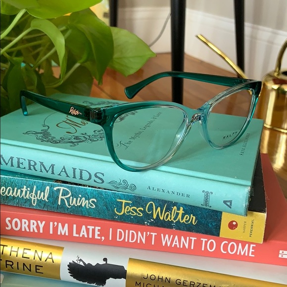 Ralph Lauren Cat-Eye Teal Blue Glasses Frames - Picture 3 of 14